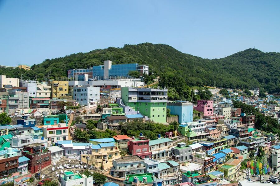 Small Korean village in the mountains