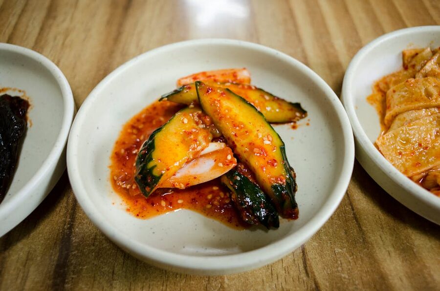 Korean cucumber kimchi oi-sobagi with stuffed filling