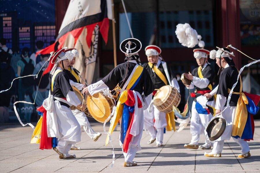 Samulnori traditional Korean drum and percussion ensemble