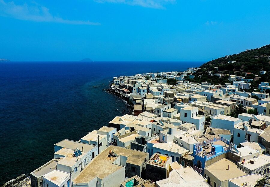 Mandraki village Nisyros volcanic island white houses
