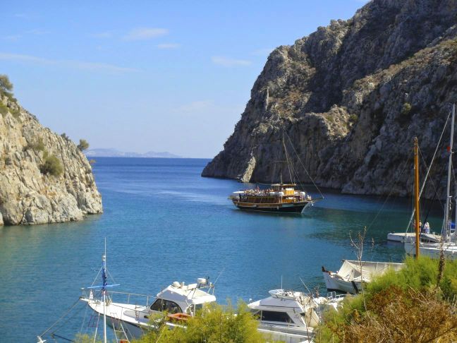 Rina Beach Vathi Kalymnos clear water