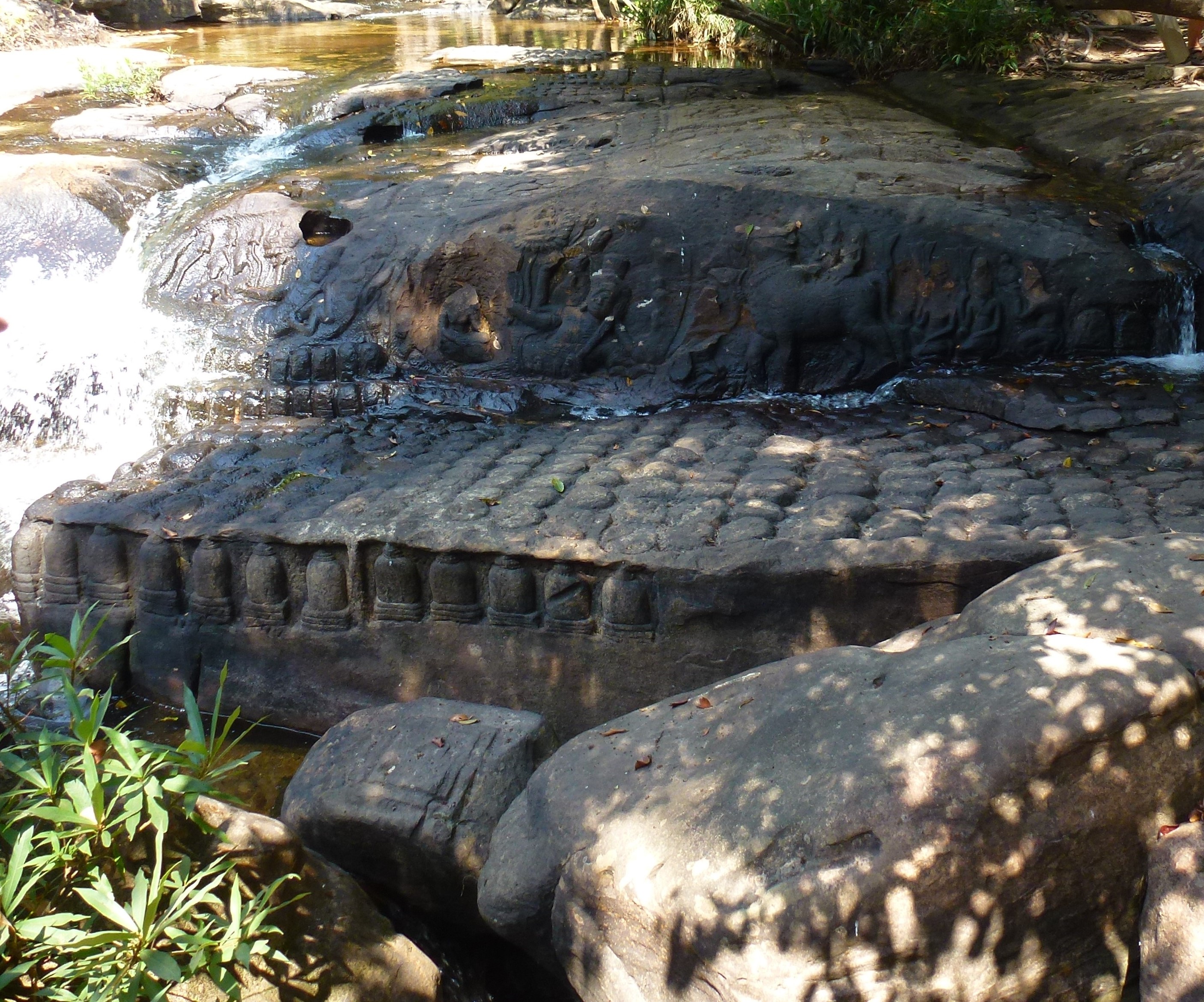 Carved Vishnu relief at Kbal Spean