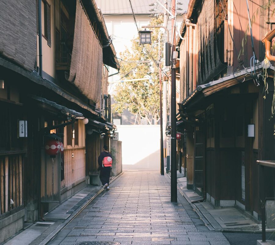 Hanamikoji Street in Gion district Kyoto