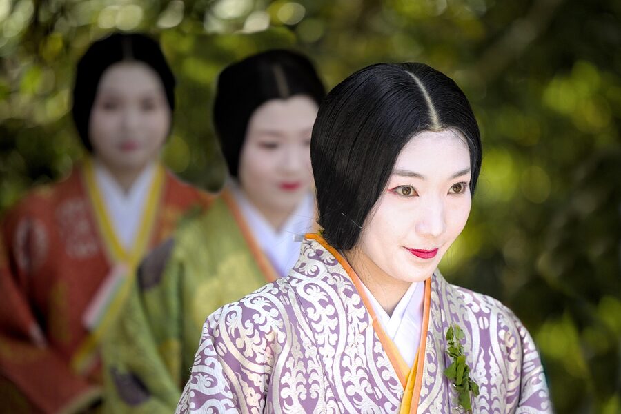 Woman in kimono at Kyoto festival