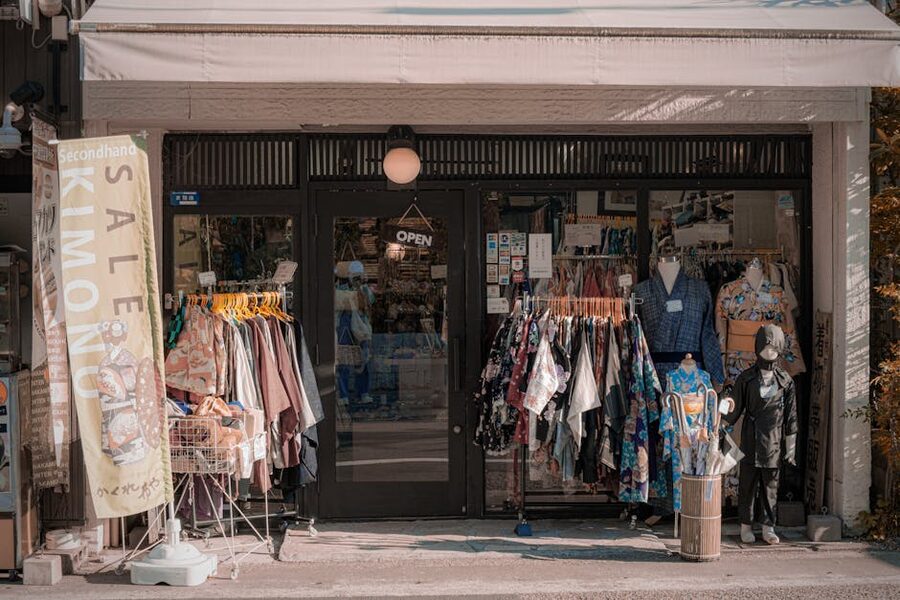 Secondhand kimono store in Kyoto