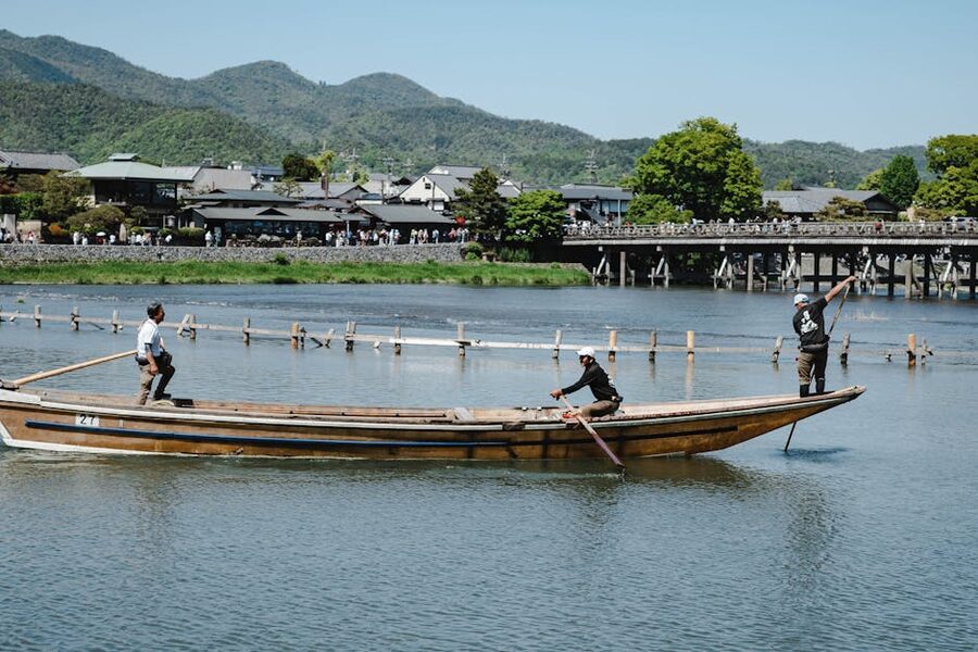 Traditional boat ride on the Katsura River in Kyoto