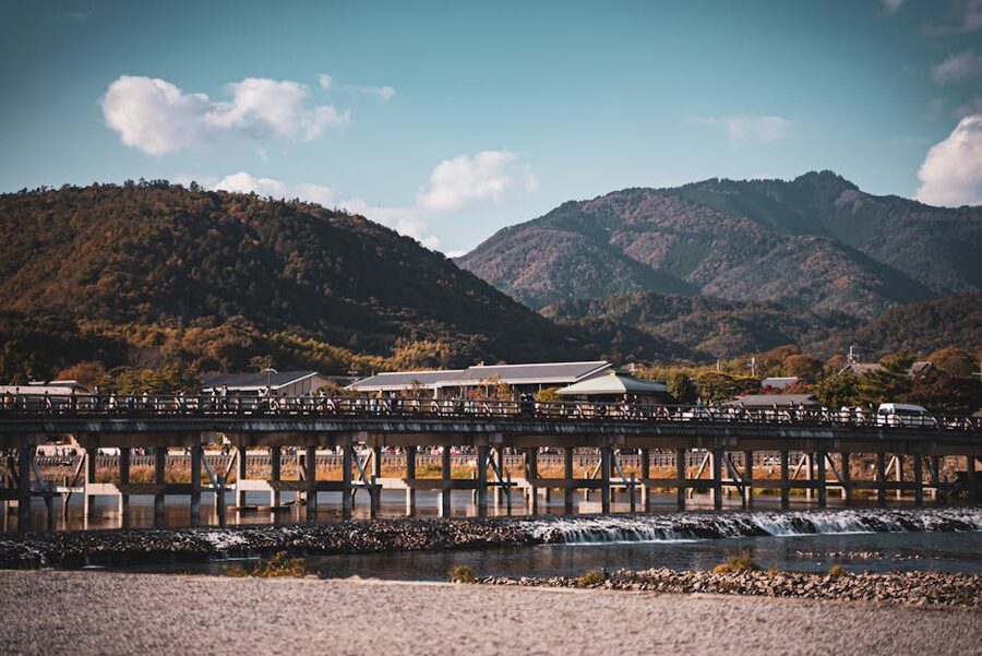 Togetsukyo Bridge in autumn