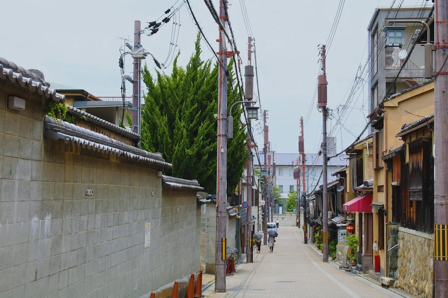 Charming alley in Kyoto with traditional architecture