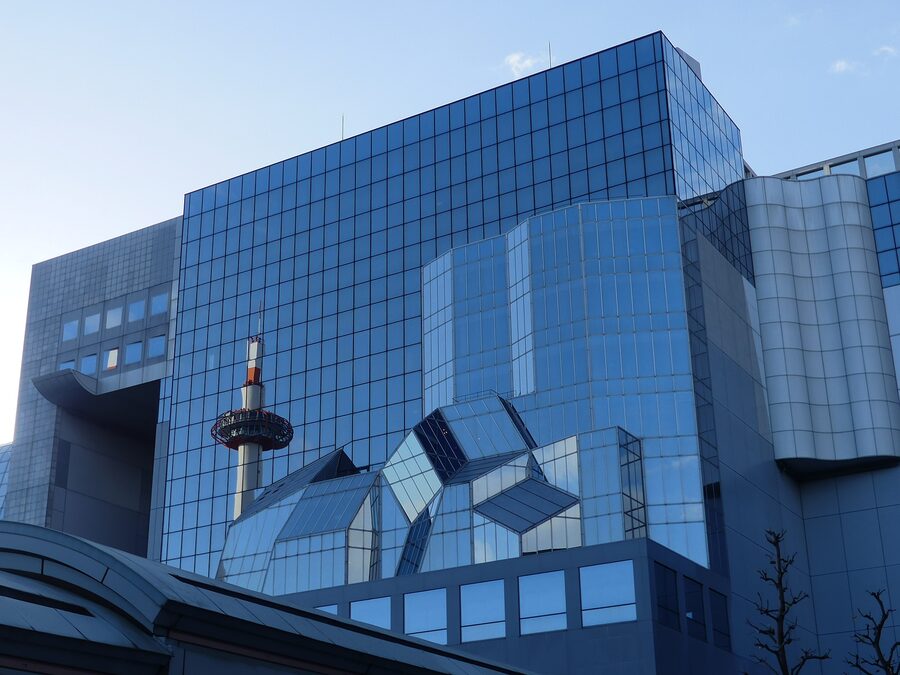Kyoto Station glass facade exterior view