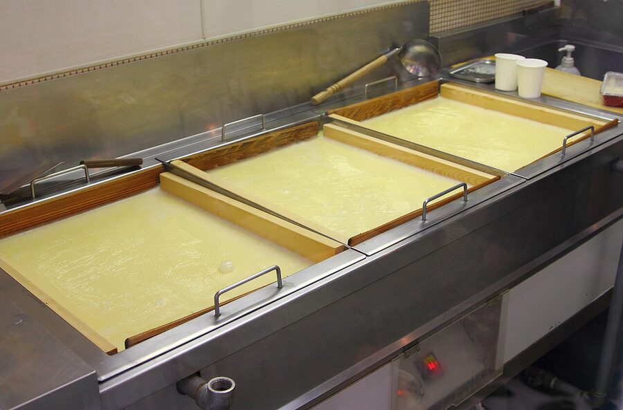 Fresh yuba tofu skin served in Japan