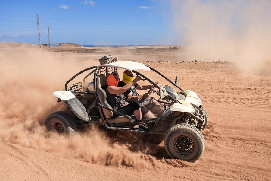 Open buggy on a Canary Islands volcanic track
