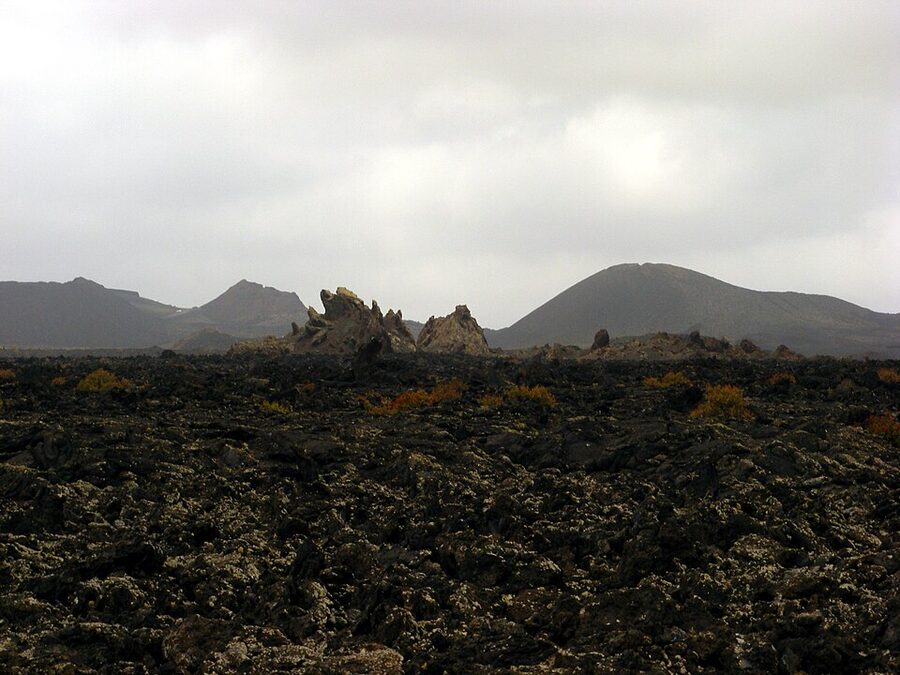 Lava fields panoramic at Timanfaya National Park