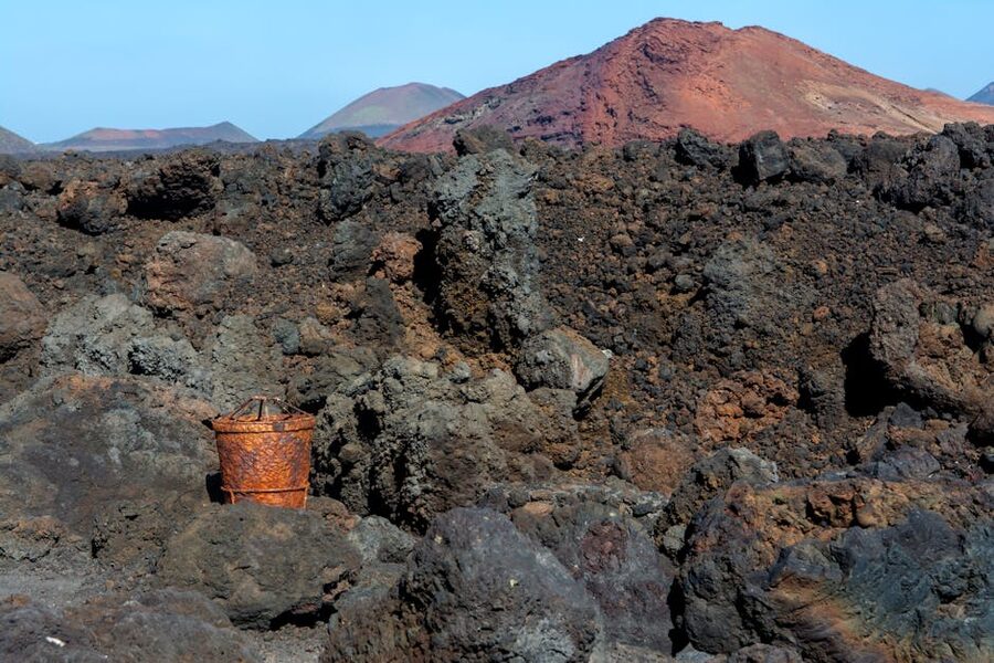Volcanic terrain with rocks and cinder Lanzarote