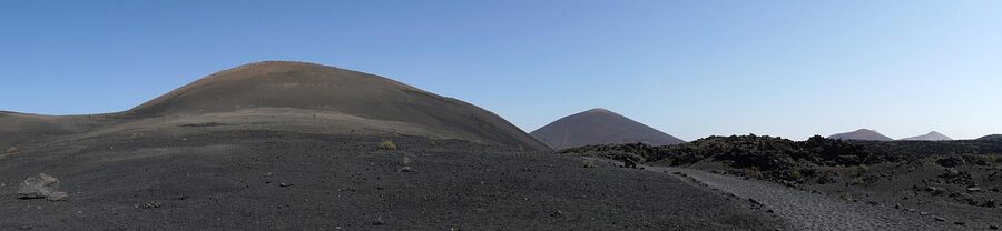 Volcano path with crater Lanzarote