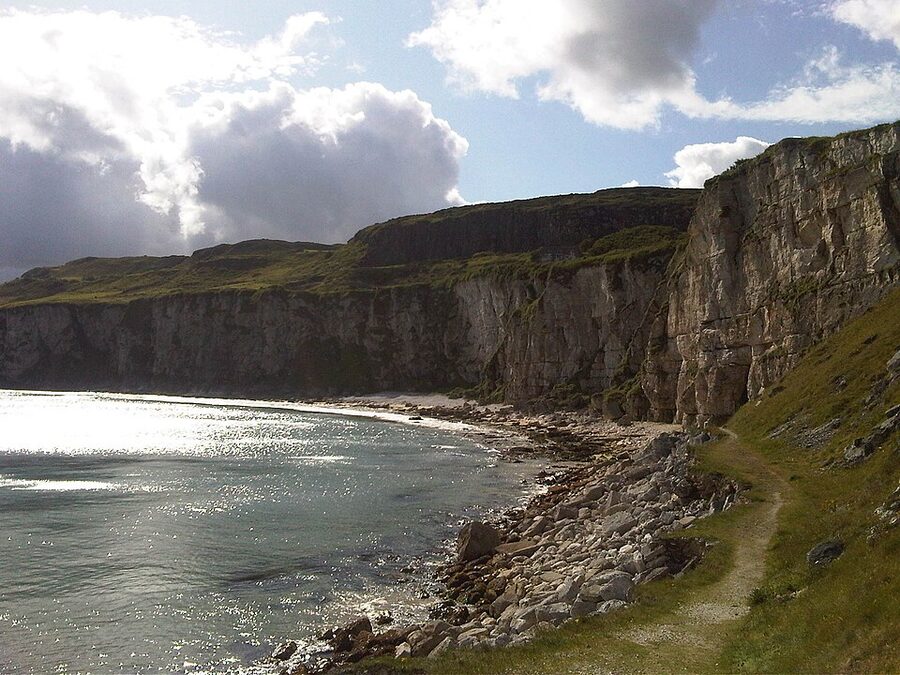 Cliffs at Larrybane Quarry, location of Renly Baratheons camp in Game of Thrones