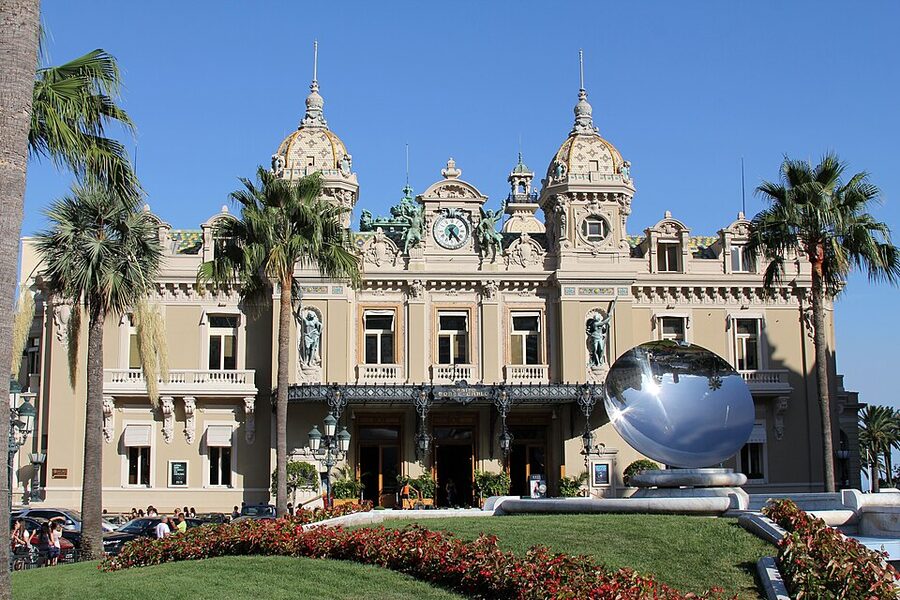 Le Casino de Monte-Carlo front view with formal Belle Epoque facade
