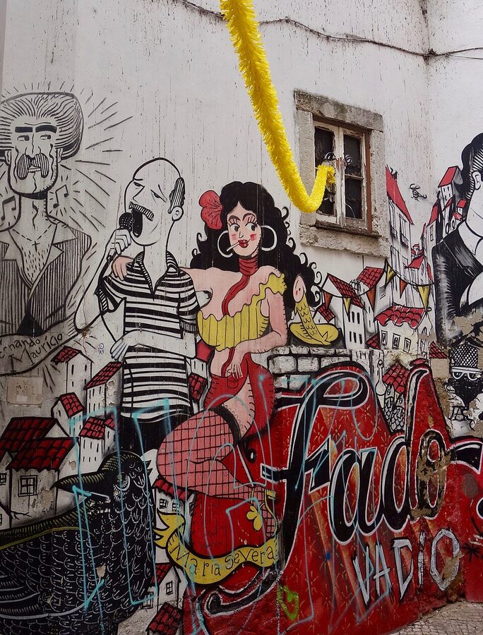Maria Severa fado mural Mouraria Lisbon