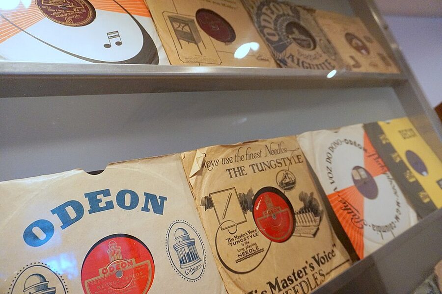Old fado records at Museu do Fado Lisbon