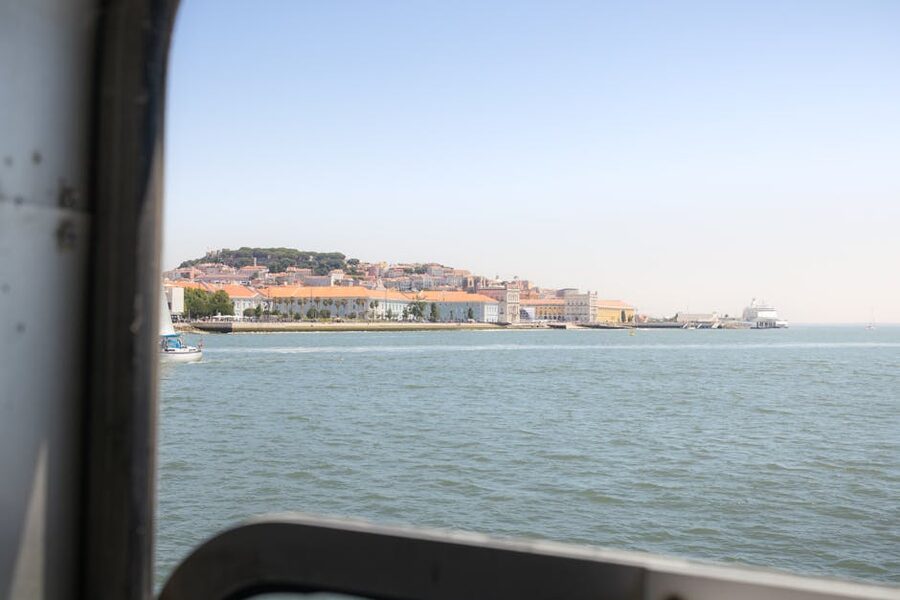 Lisbon waterfront seen from a ferry on the Tagus River