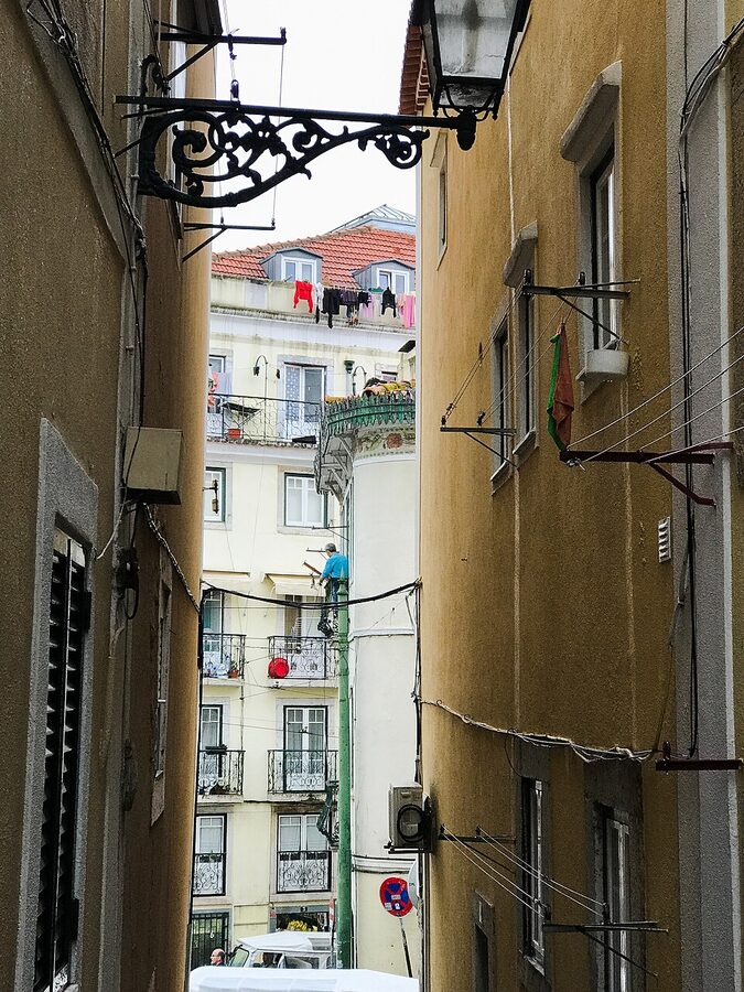 Mouraria narrow streets Lisbon