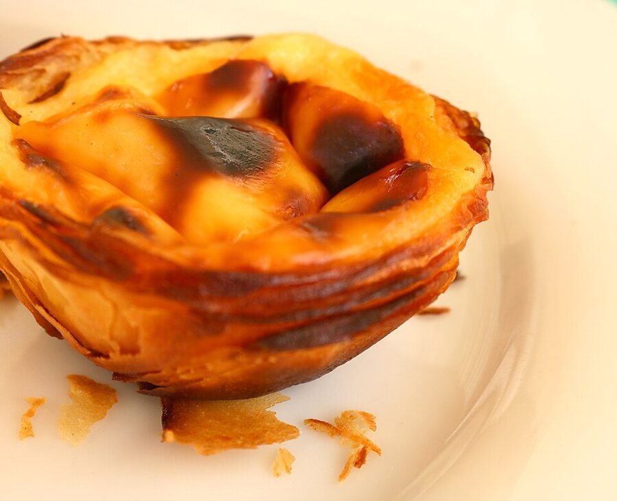 Pasteis de Belem display counter in Lisbon