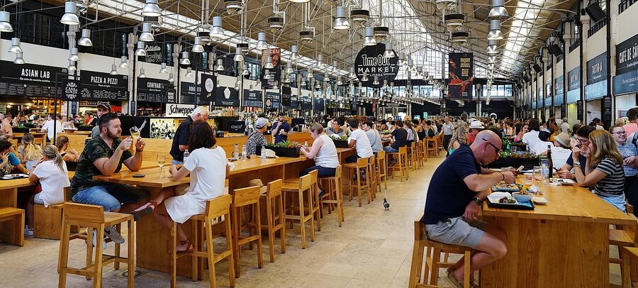 Time Out Market hall scene in Lisbon