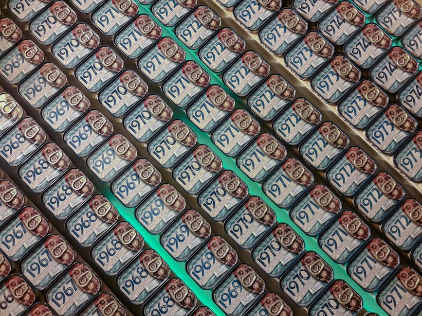 Portuguese vintage sardine cans on display in shop