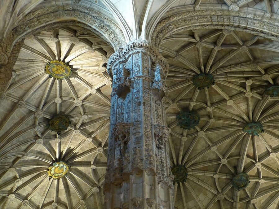 Vaulted ceiling of Jeronimos Monastery church
