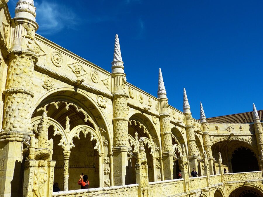 Jeronimos Monastery cloister Manueline architecture detail