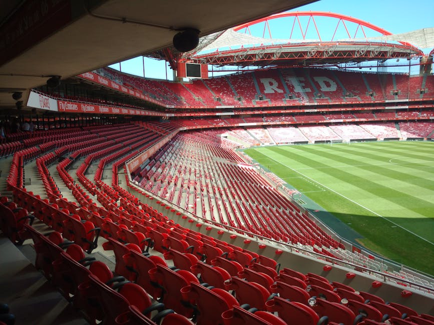 Pitchside view of Estadio da Luz Lisbon bleachers