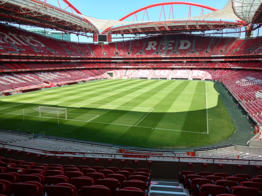 Panoramic view of empty Estadio da Luz stadium