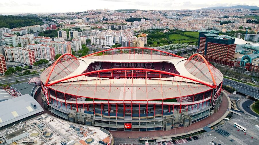 Aerial view of Estadio da Luz Lisbon