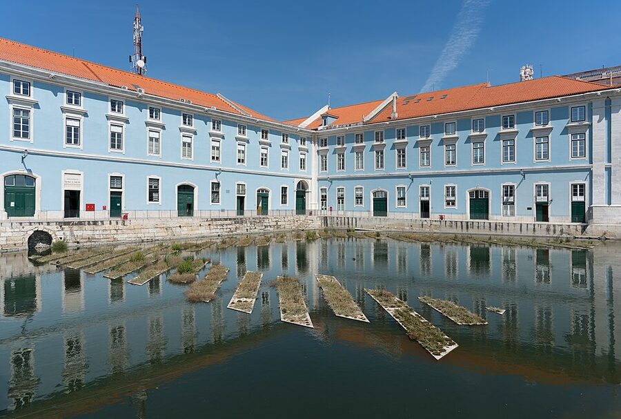 Cais do Sodré waterfront and old Arsenal da Marinha, Lisbon