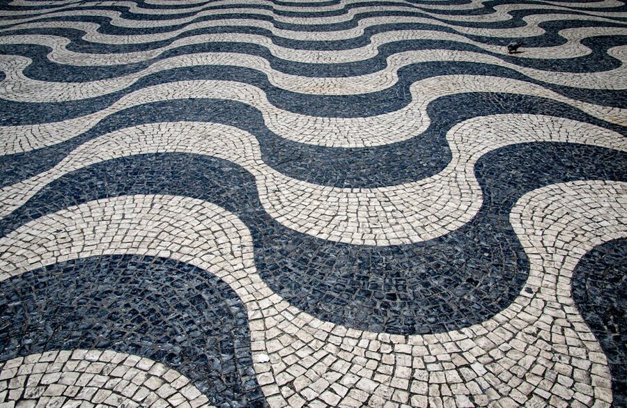 Calcada portuguesa wave pavement Lisbon