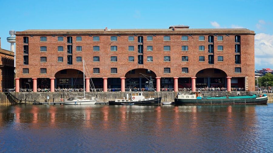 Royal Albert Dock historic warehouses on Liverpool waterfront