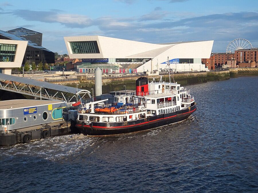 Royal Iris of the Mersey ferry leaving Liverpool Pier Head