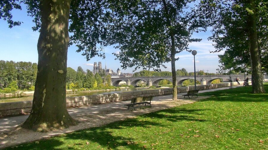 Loire Valley Orleans cathedral and bridge