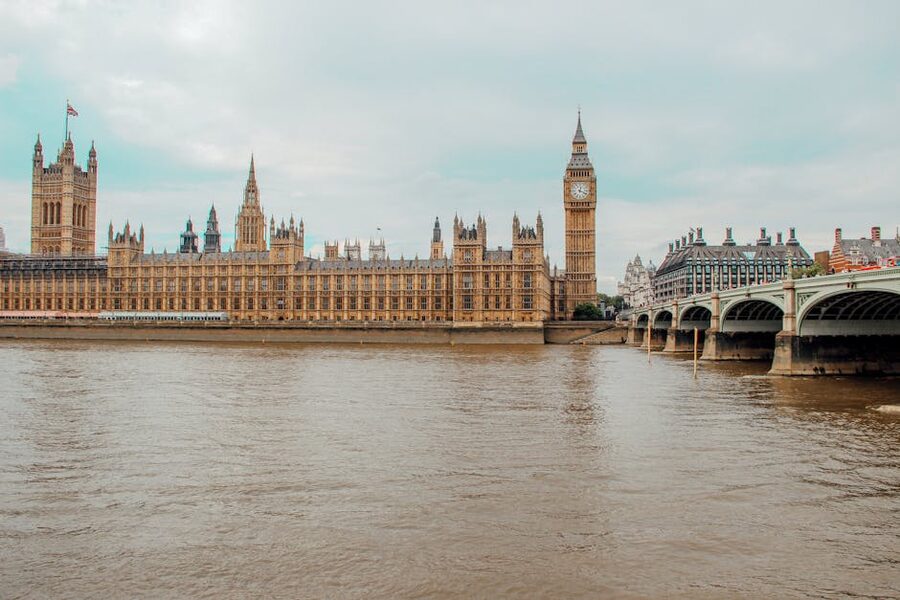 Big Ben and Westminster Palace from across the Thames