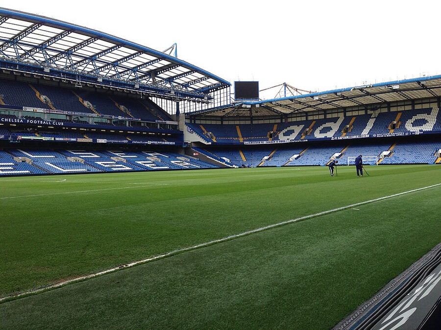 Stamford Bridge pitch and Shed End view