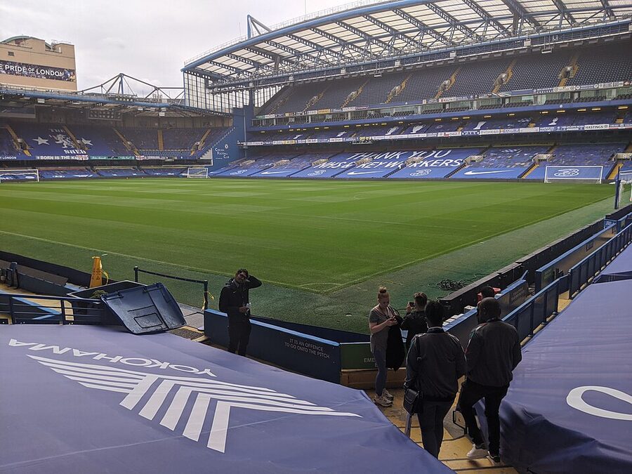 Chelsea FC press conference room on the stadium tour