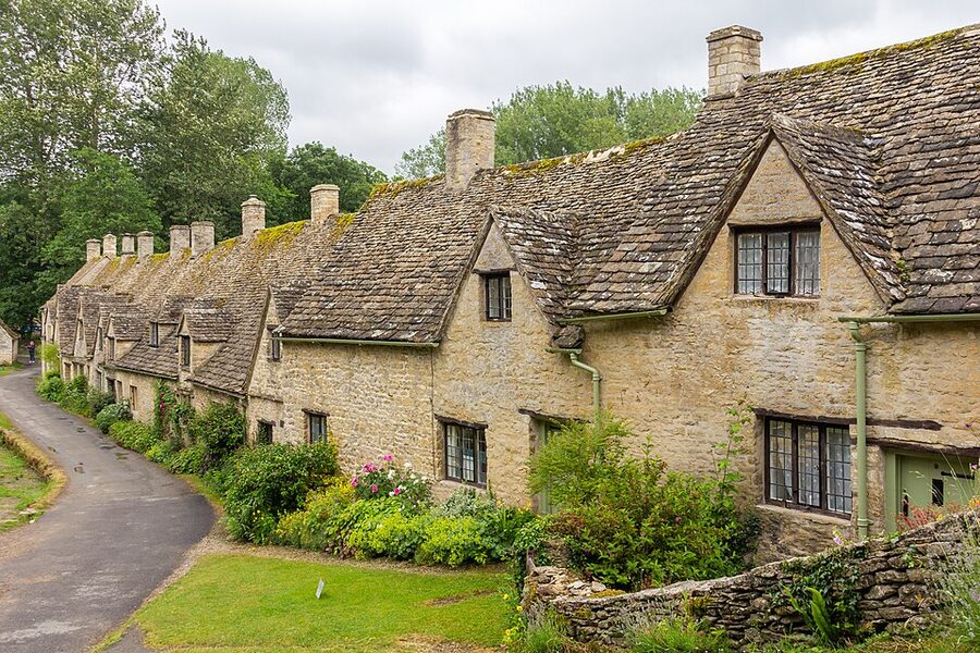 Bibury cottages along the River Coln Cotswolds