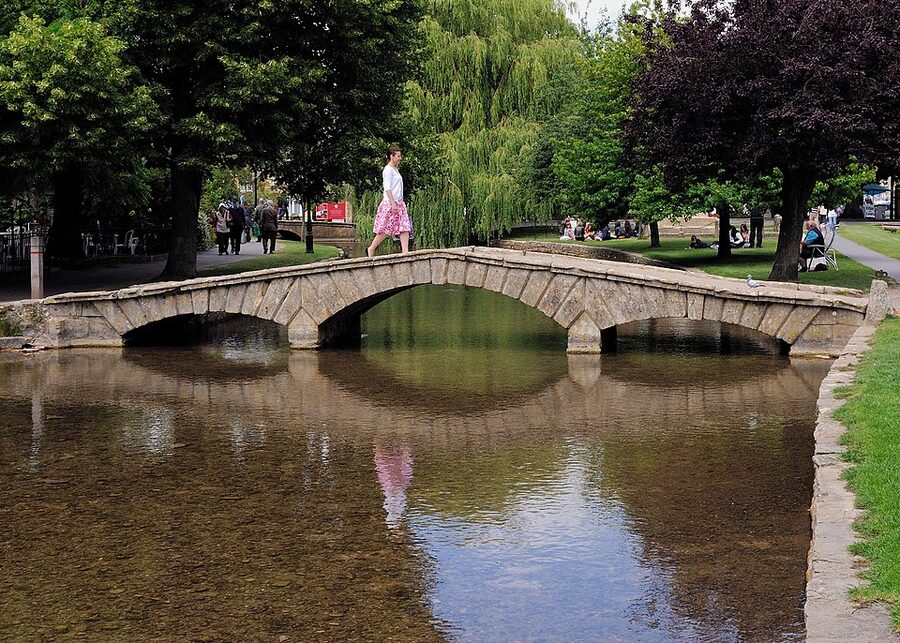 Stone bridge over the River Windrush at Bourton-on-the-Water