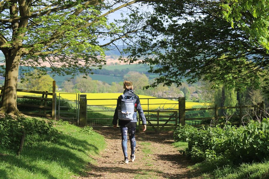 Cotswolds spring footpath rural walk