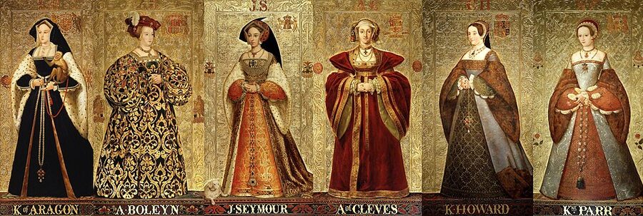 Henry VIII and his six wives painting at Parliamentary Art Collection