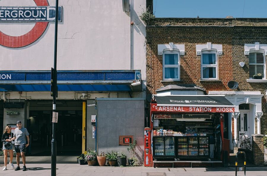 Arsenal tube station kiosk London Underground