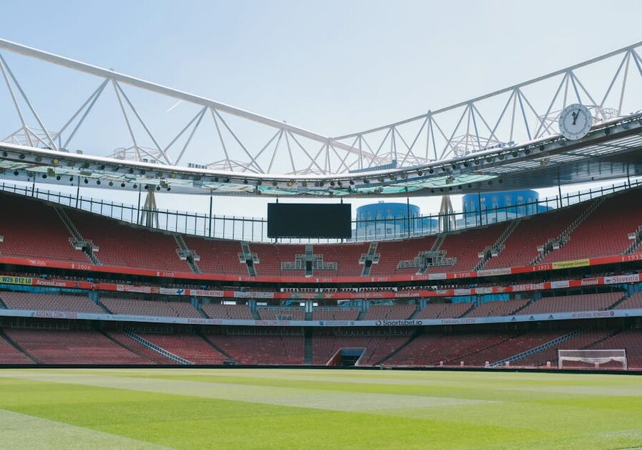 Empty Emirates Stadium home of Arsenal FC clear sky