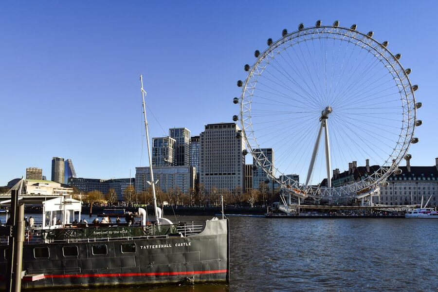 London Eye and the River Thames on a clear day