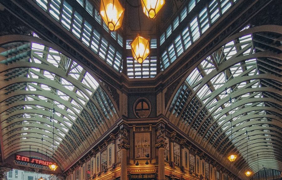 Leadenhall Market ornate ceiling London