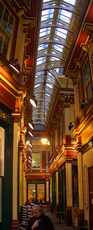 Leadenhall Market fisheye view interior London
