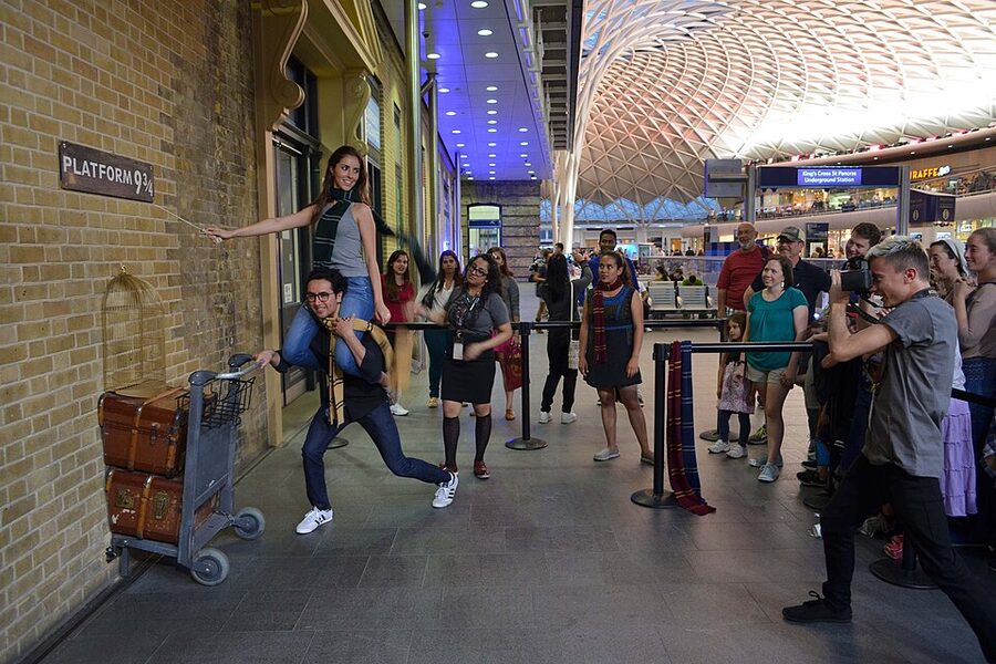 Platform 9 3/4 trolley Kings Cross station London
